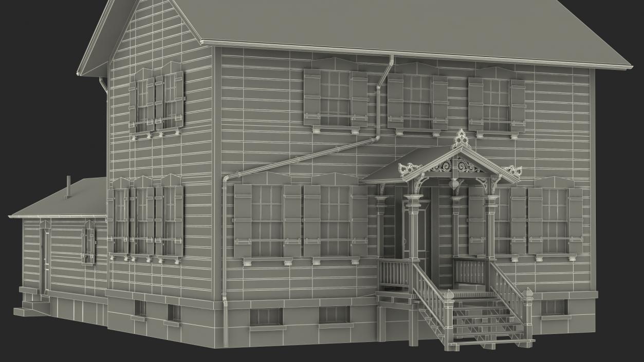 3D Old Wooden House