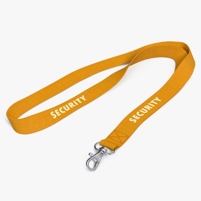 3D Yellow Security Lanyard model