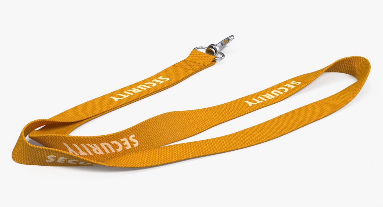 3D Yellow Security Lanyard model