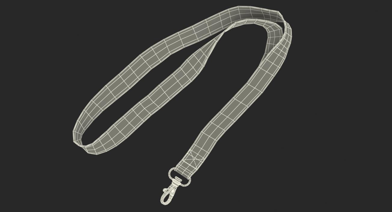 3D Yellow Security Lanyard model