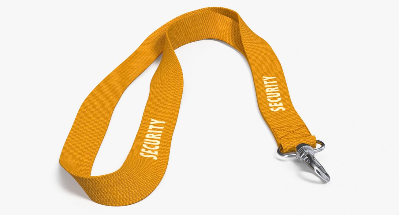 3D Yellow Security Lanyard model