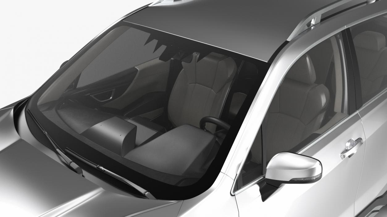 White Subaru Forester 2022 Simple Interior 3D