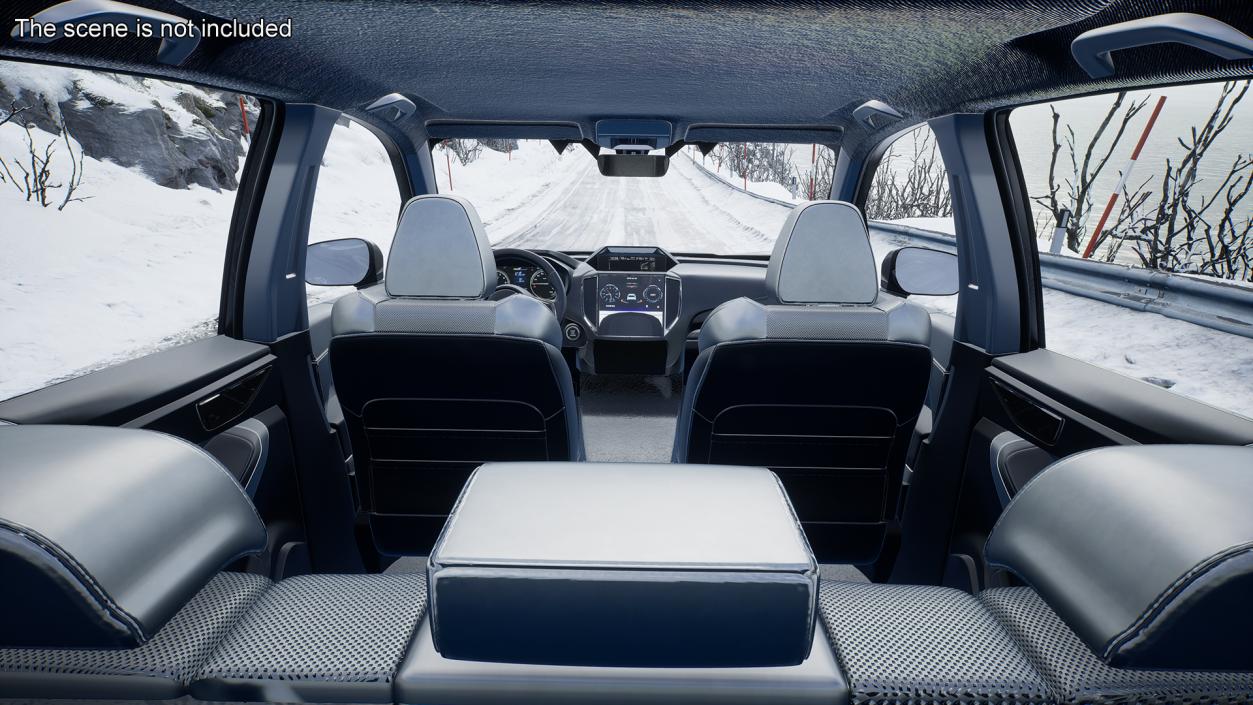 White Subaru Forester 2022 Simple Interior 3D