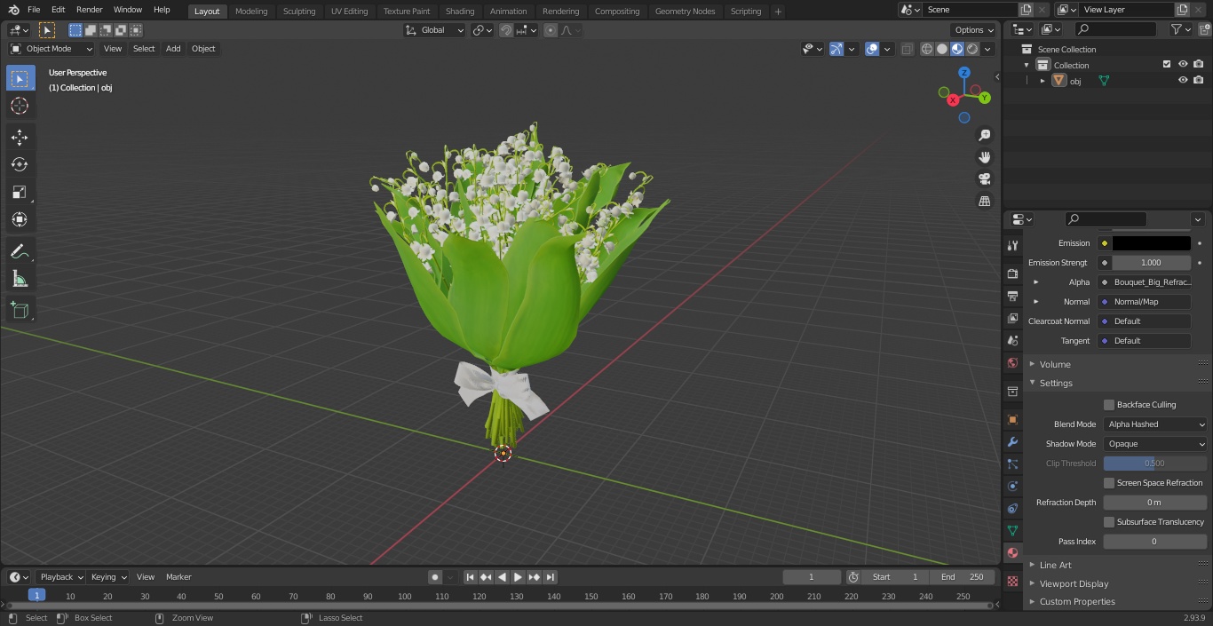 3D model Lily of the Valley Bouquet Big