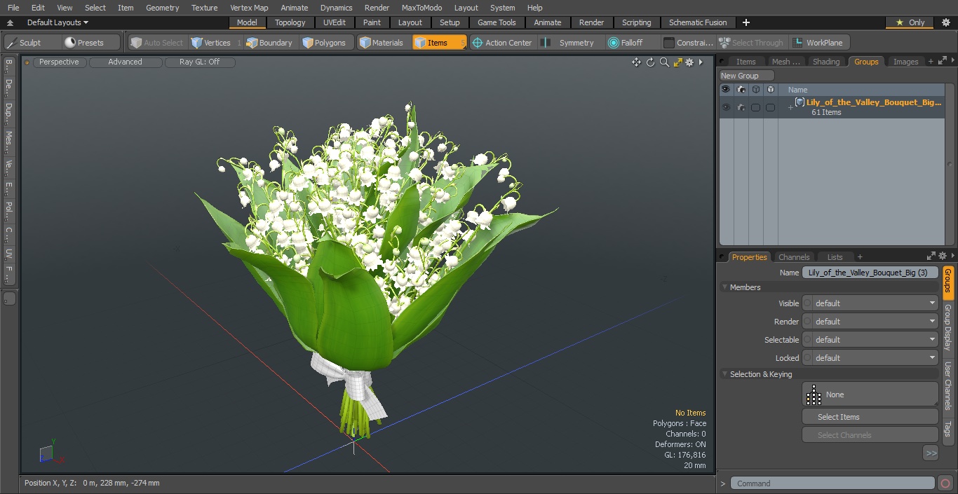 3D model Lily of the Valley Bouquet Big