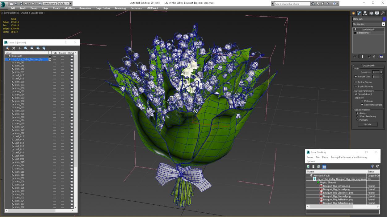 3D model Lily of the Valley Bouquet Big