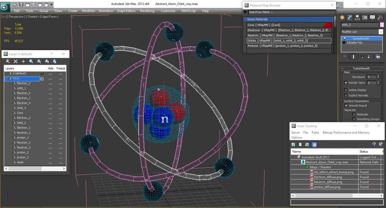 Abstract Atom Orbit 3D model