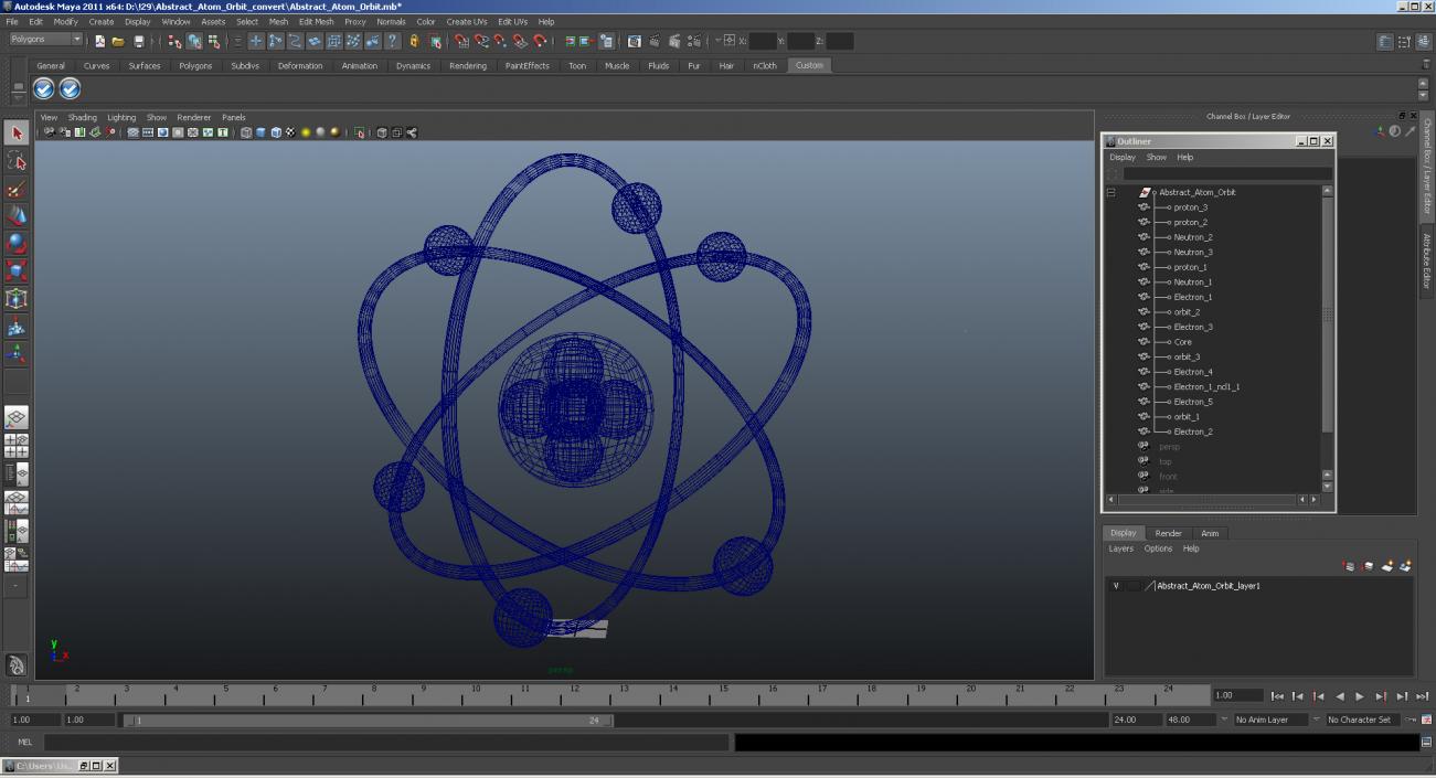 Abstract Atom Orbit 3D model