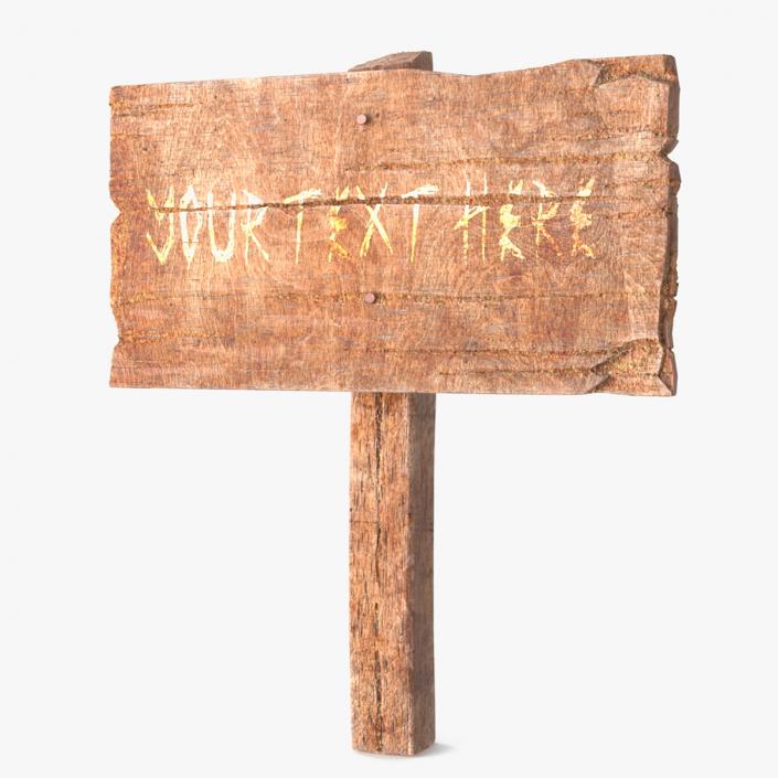 3D Old Rustic Wooden Signpost Mockup model