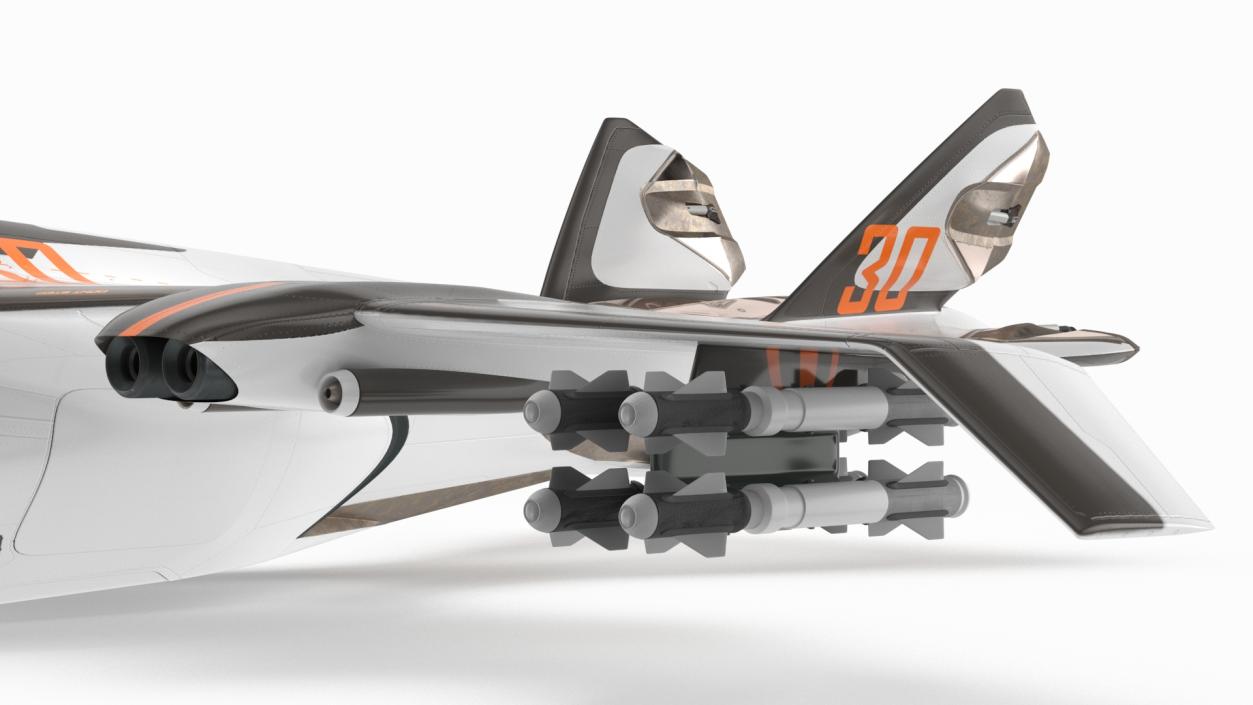 Futuristic Military Fighter Jet White 3D