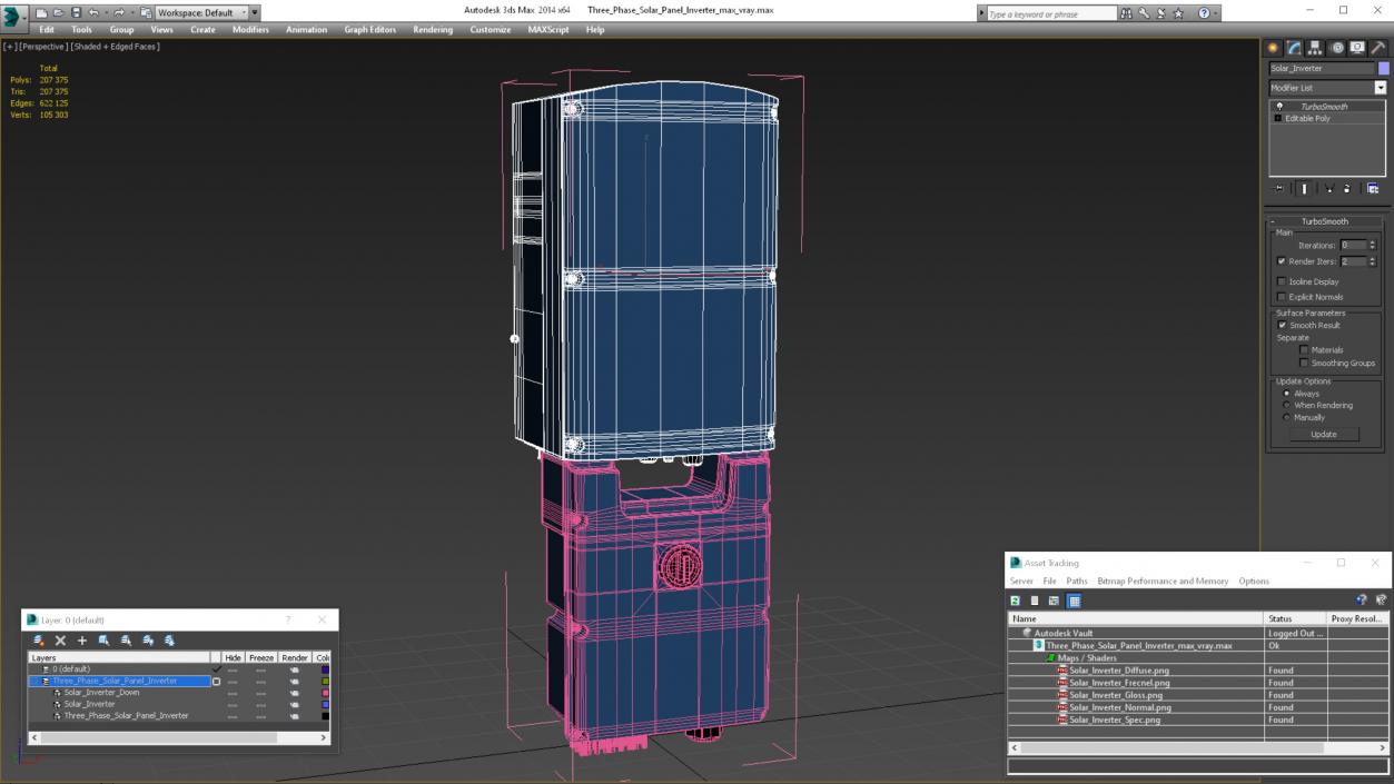 Three Phase Solar Panel Inverter 3D