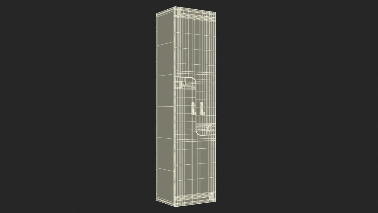 Wooden Locker with Electronic Lock 3D model