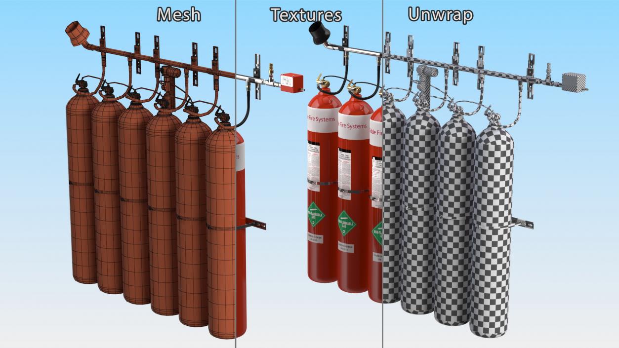 Dioxide Fire Extinguisher System 3D