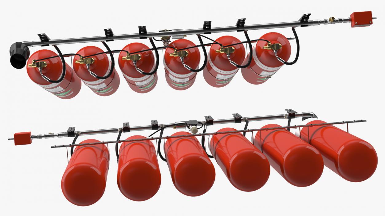 Dioxide Fire Extinguisher System 3D