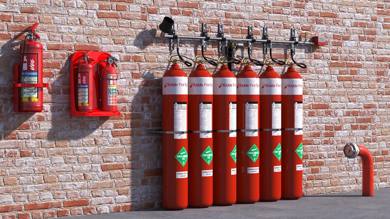 Dioxide Fire Extinguisher System 3D