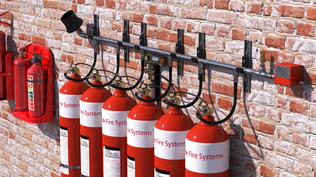 Dioxide Fire Extinguisher System 3D