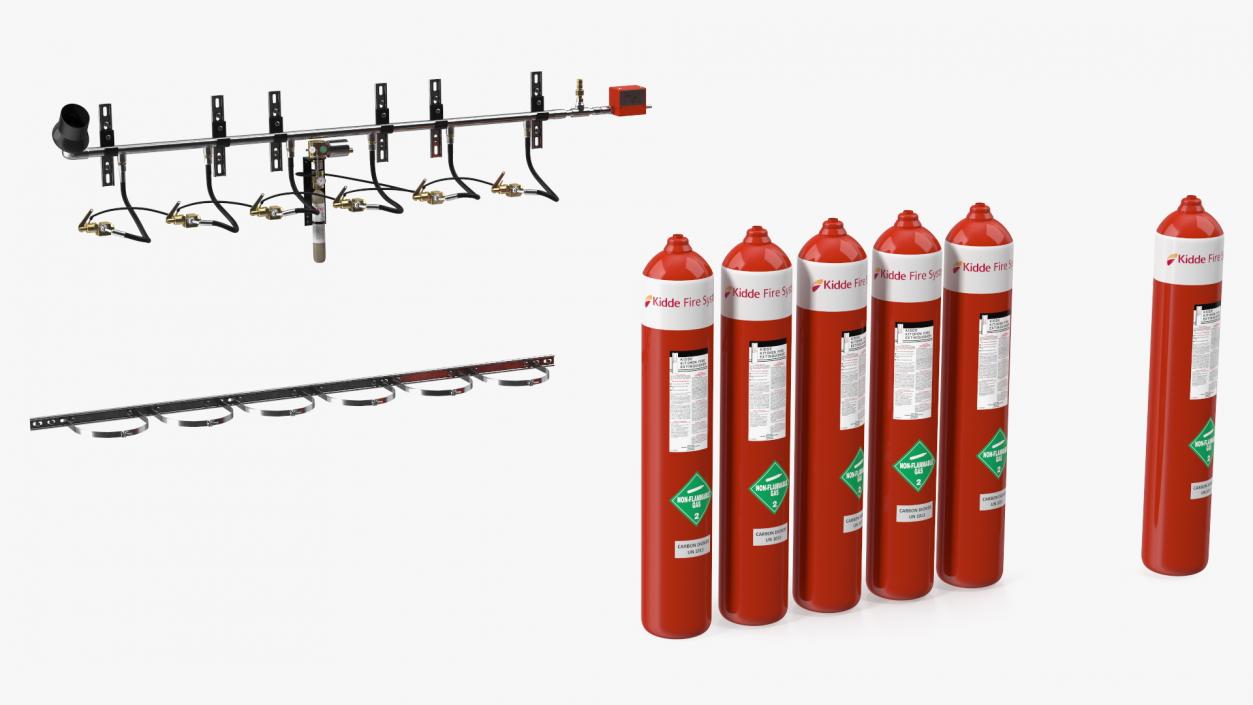 Dioxide Fire Extinguisher System 3D