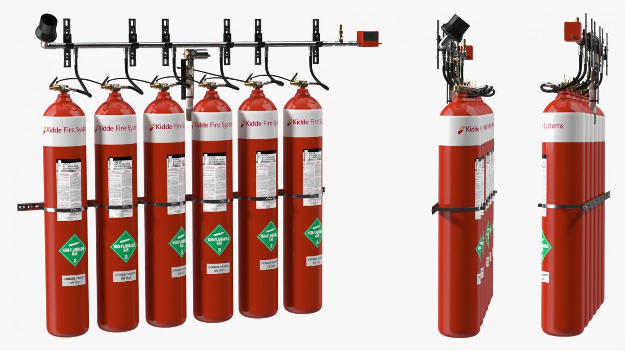 Dioxide Fire Extinguisher System 3D