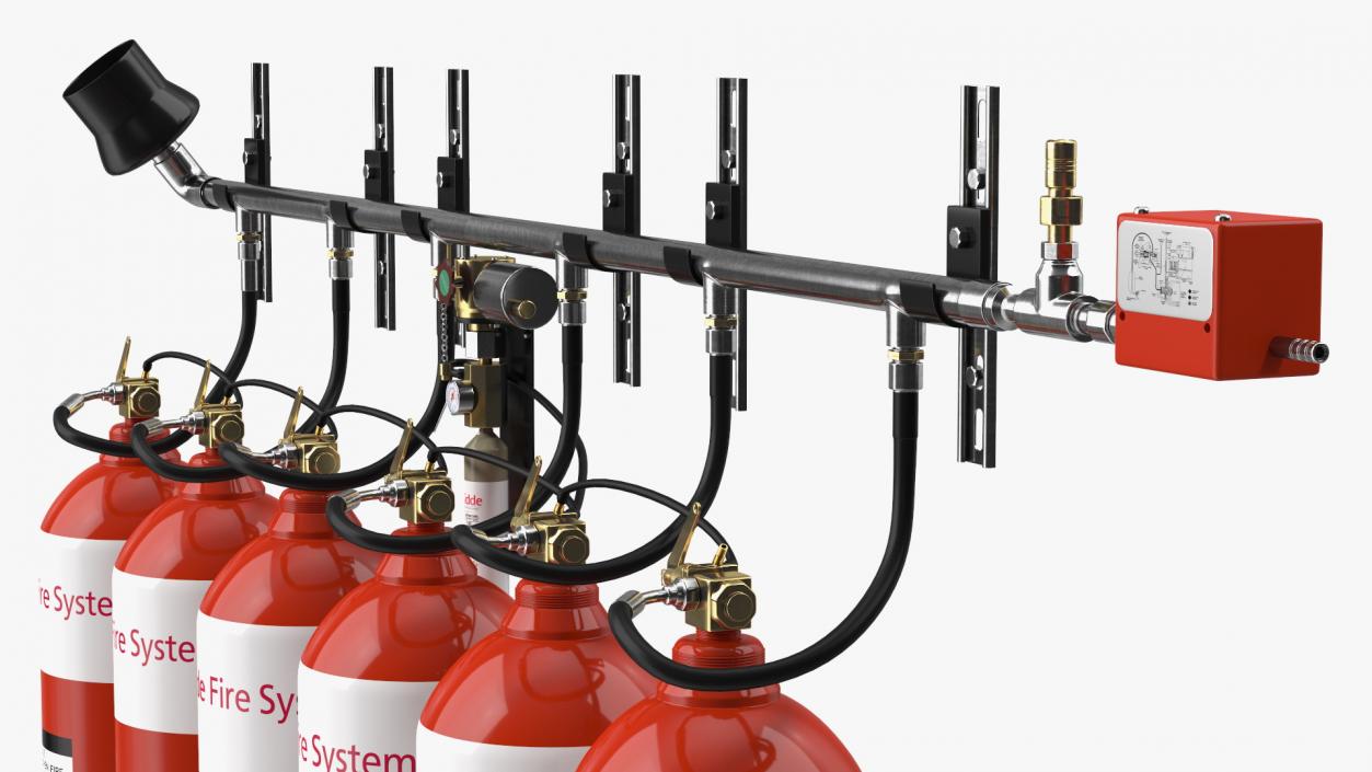 Dioxide Fire Extinguisher System 3D