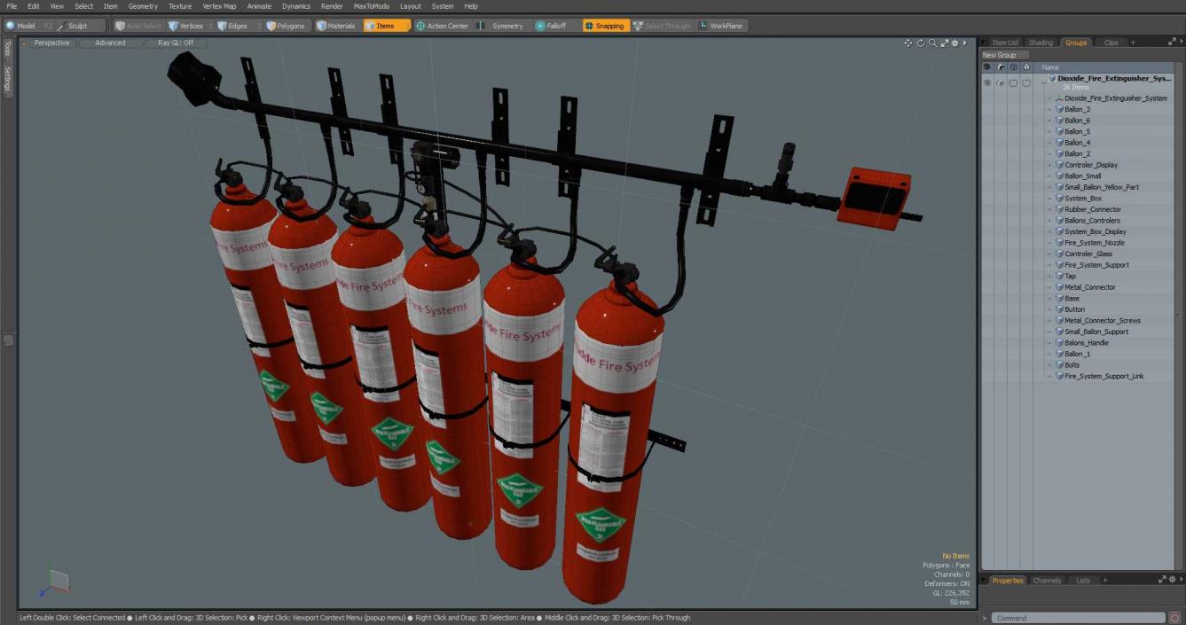 Dioxide Fire Extinguisher System 3D