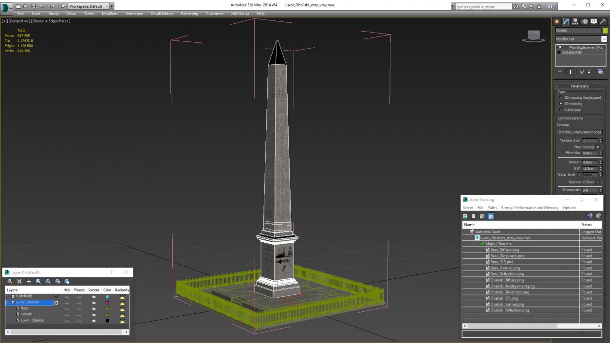 Luxor Obelisks Paris France 3D