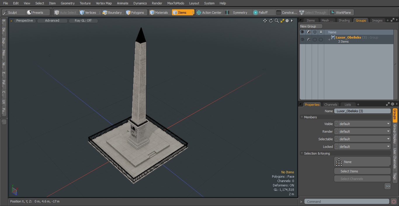 Luxor Obelisks Paris France 3D