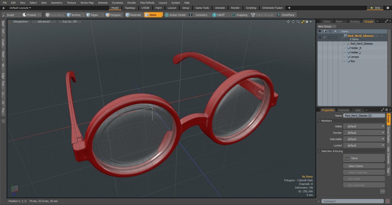 3D Red Nerd Glasses