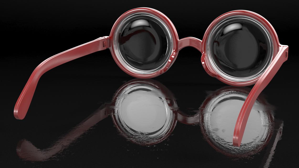 3D Red Nerd Glasses