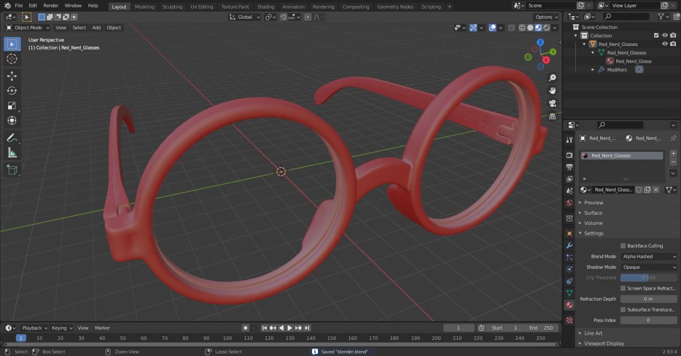 3D Red Nerd Glasses