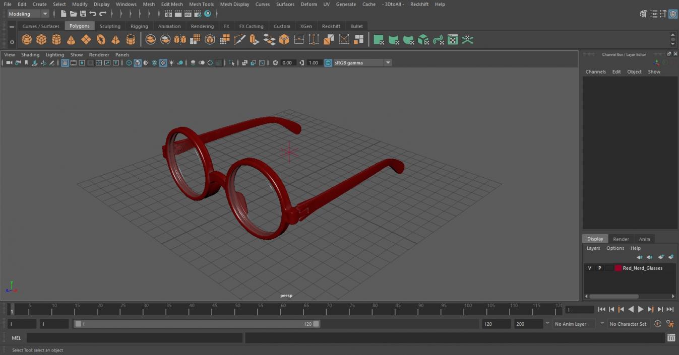 3D Red Nerd Glasses