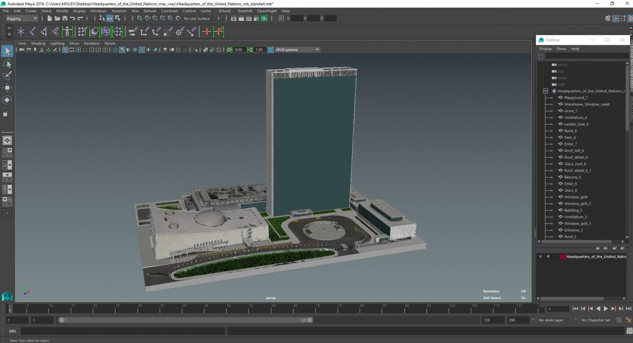 Headquarters of the United Nations 3D model