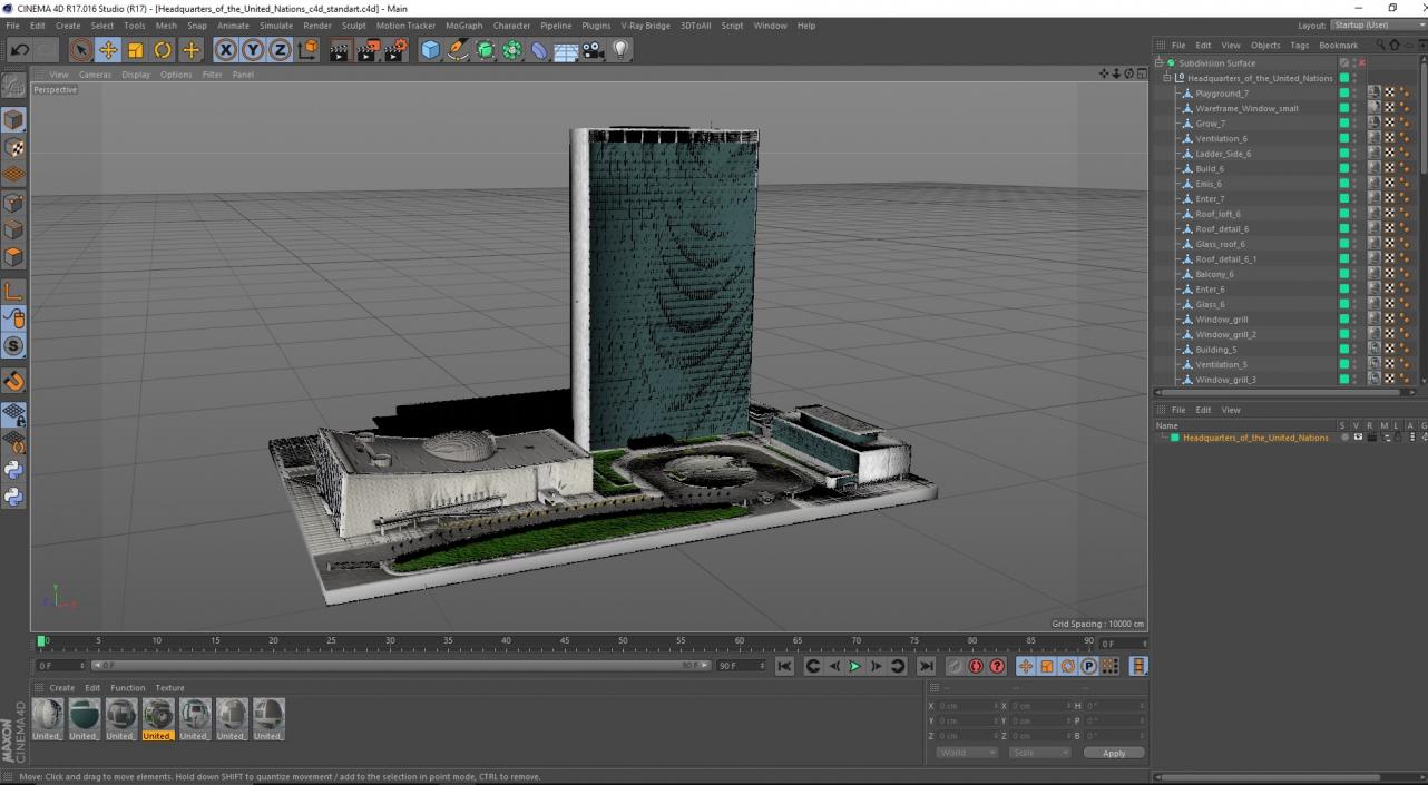 Headquarters of the United Nations 3D model