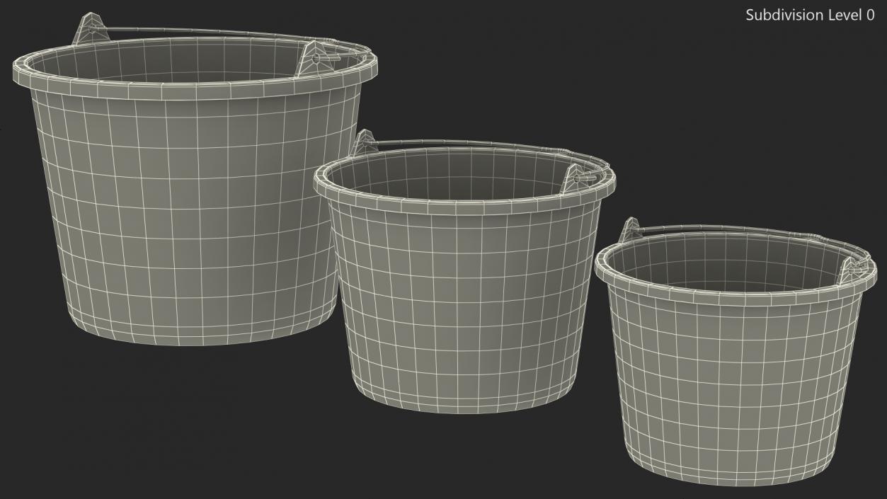 Construction Buckets Set 3D model