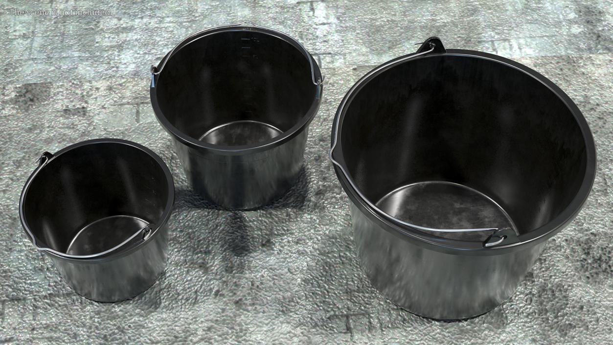 Construction Buckets Set 3D model