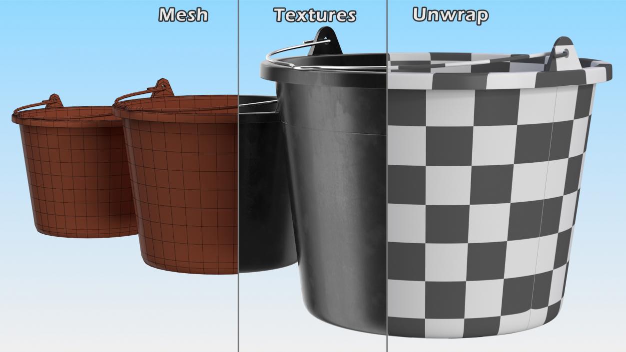 Construction Buckets Set 3D model