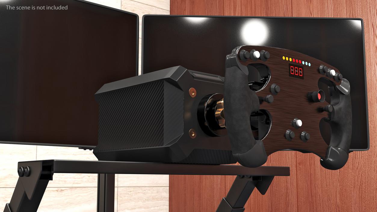 3D model F1 Racing Sim Gaming Setup with Monitors