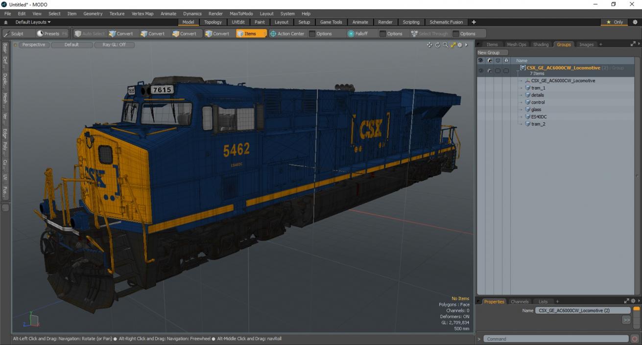 3D CSX GE AC6000CW Locomotive