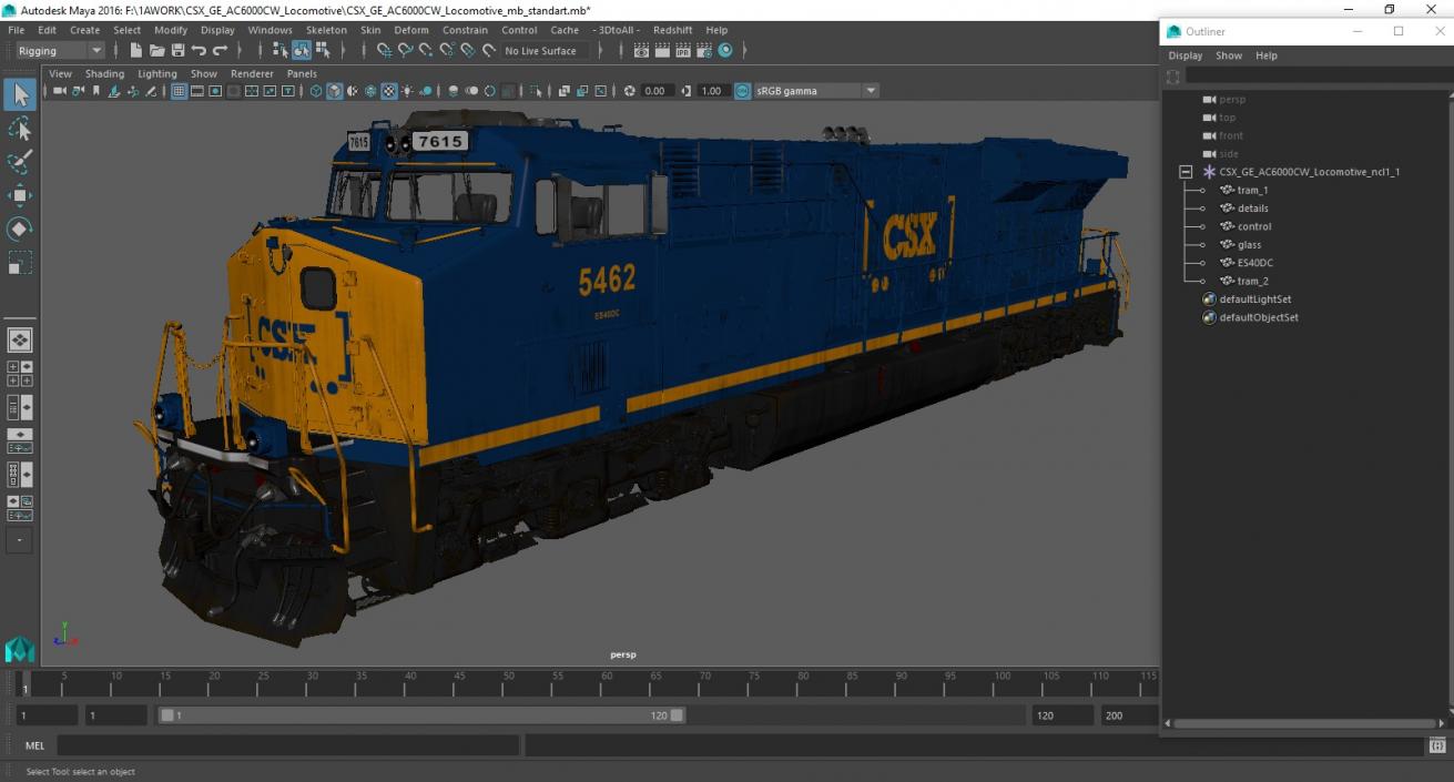 3D CSX GE AC6000CW Locomotive