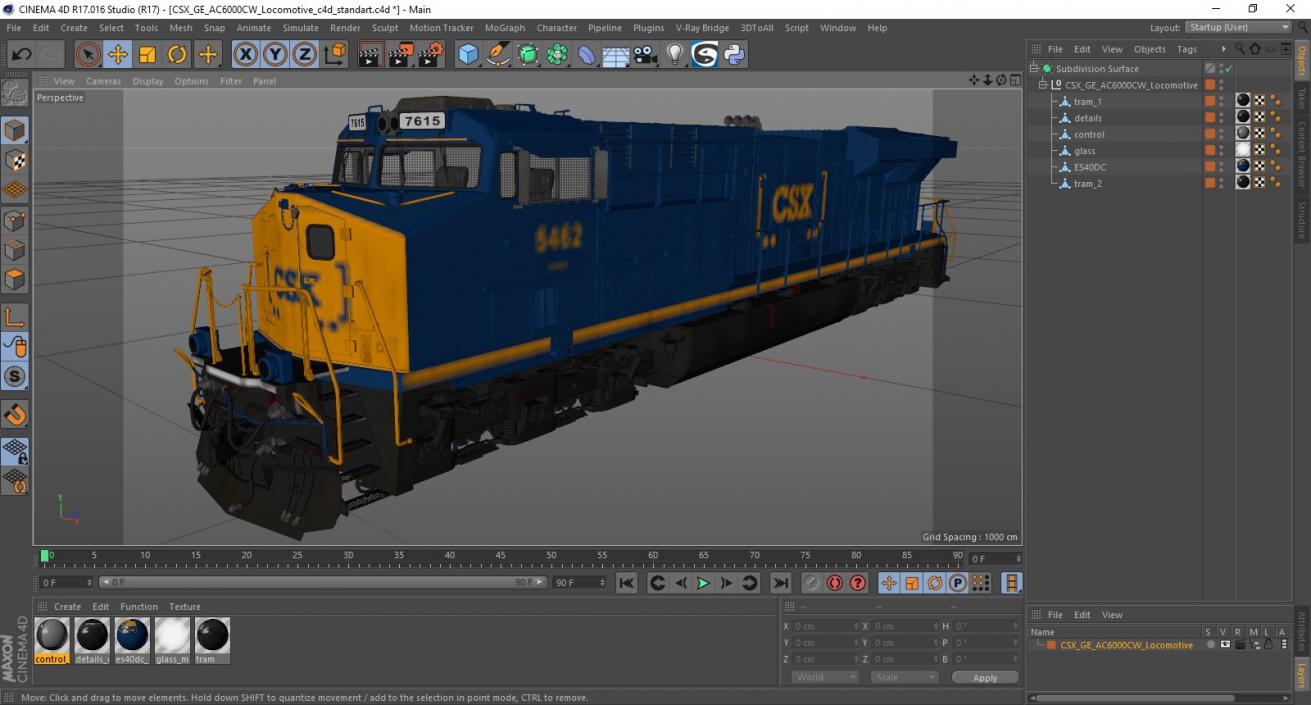 3D CSX GE AC6000CW Locomotive