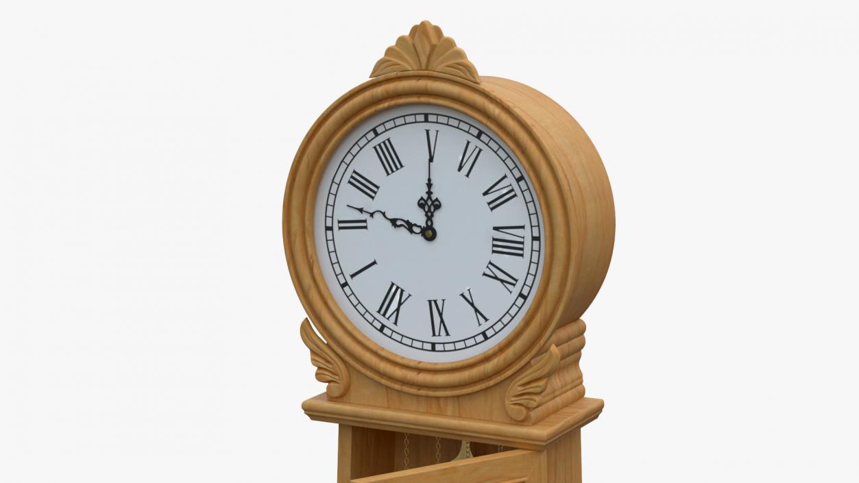 3D Grandfather Clock Light Wood Open model