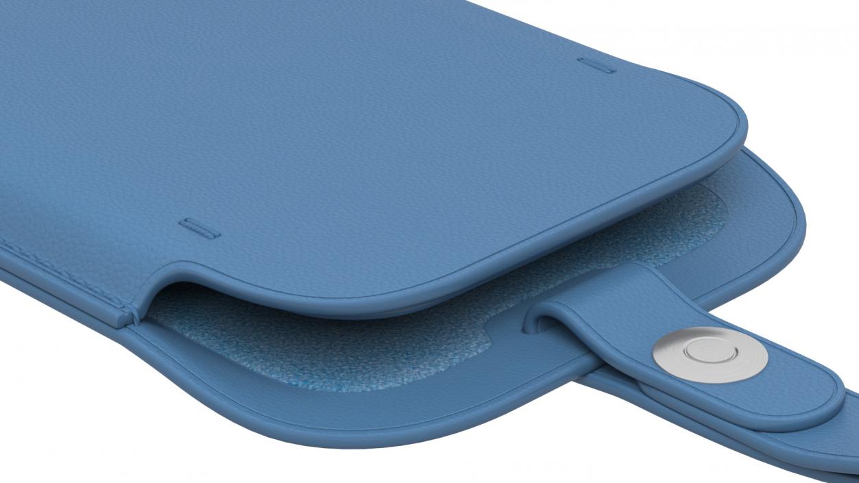 3D iPhone 12 mini Leather Sleeve Baltic Blue