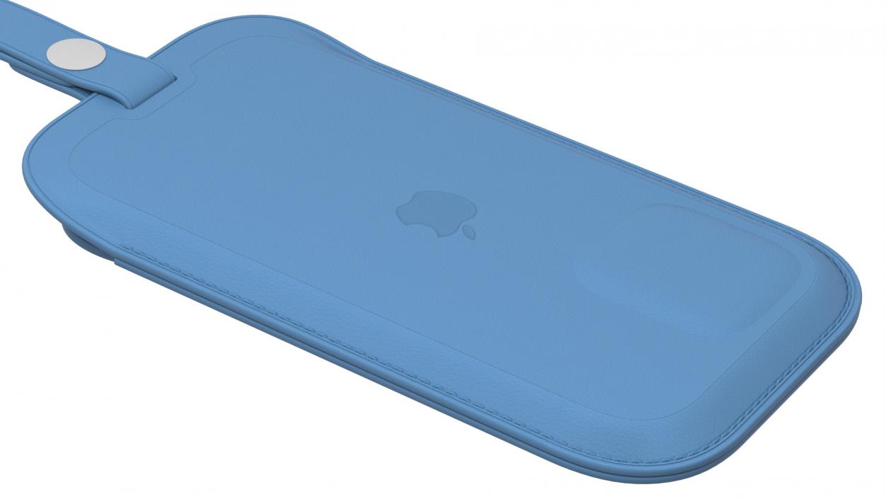 3D iPhone 12 mini Leather Sleeve Baltic Blue