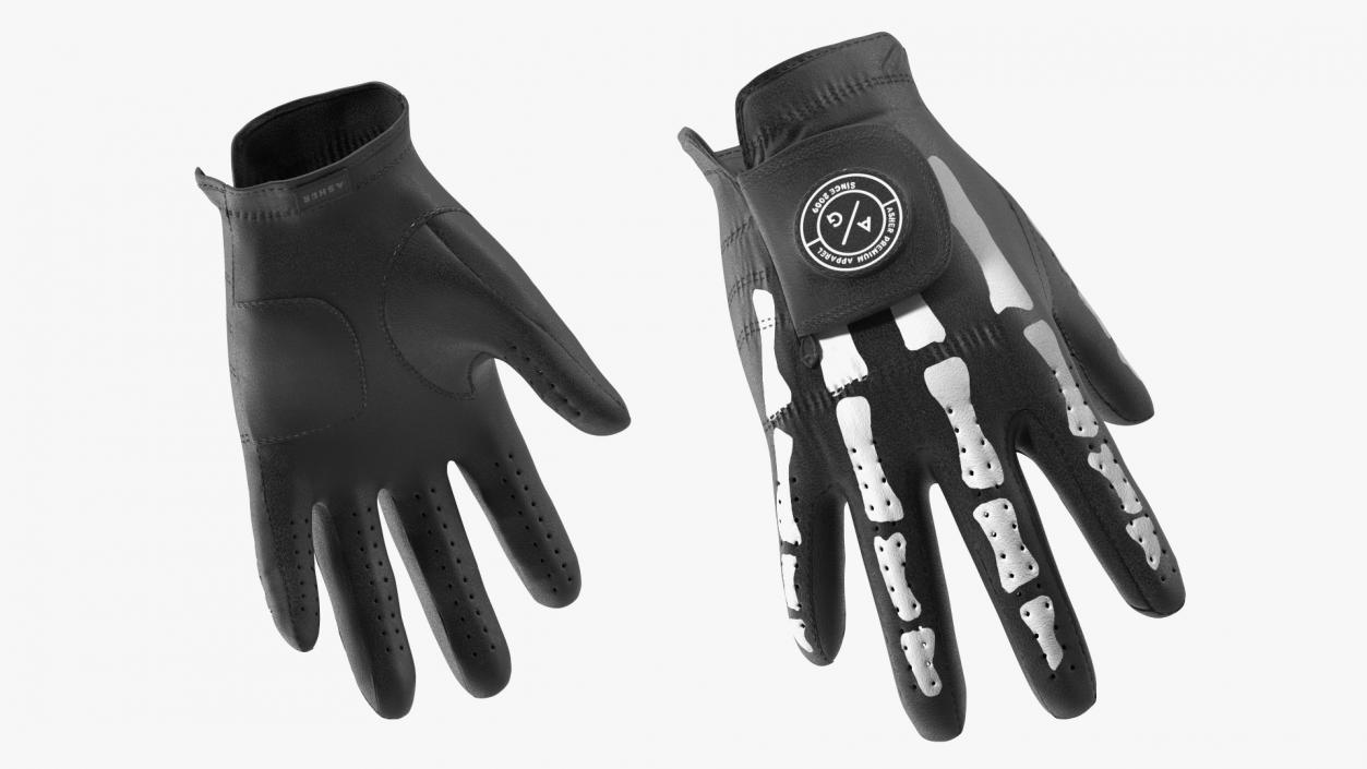 3D Black Premium Golf Gloves Asher