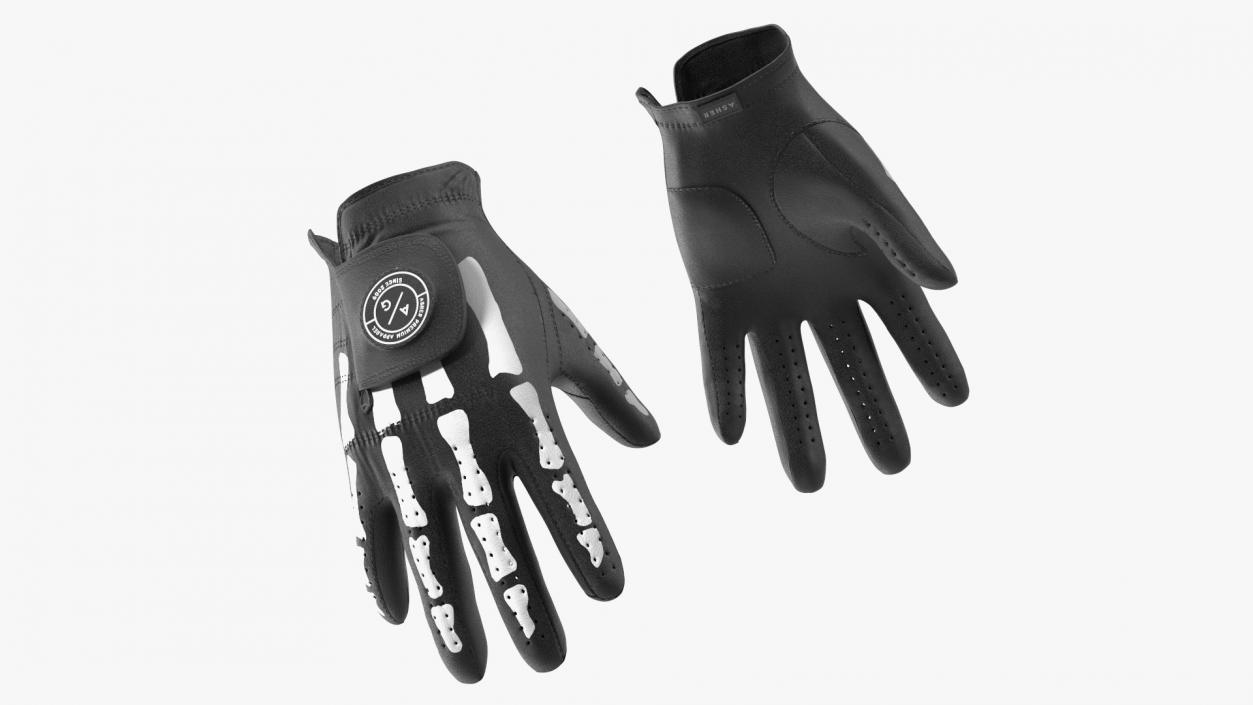 3D Black Premium Golf Gloves Asher