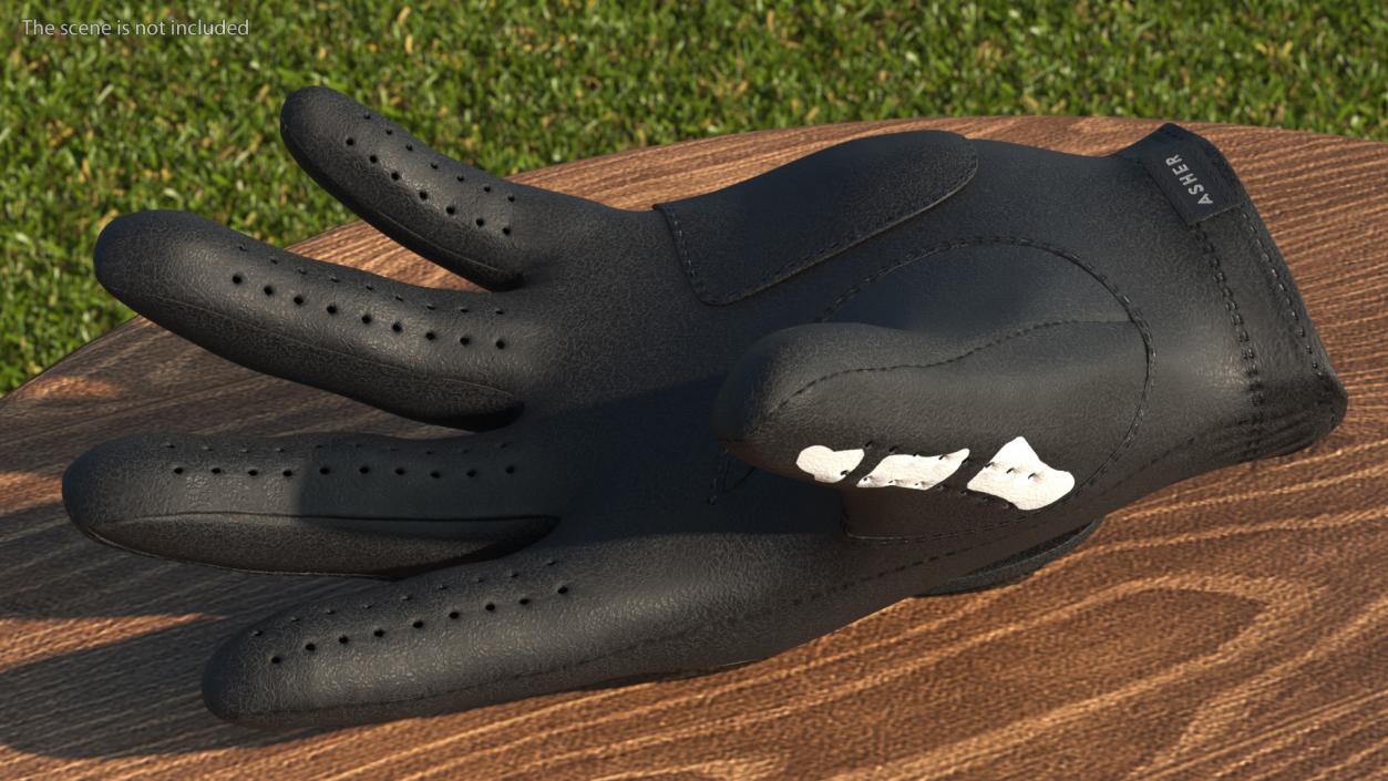 3D Black Premium Golf Gloves Asher