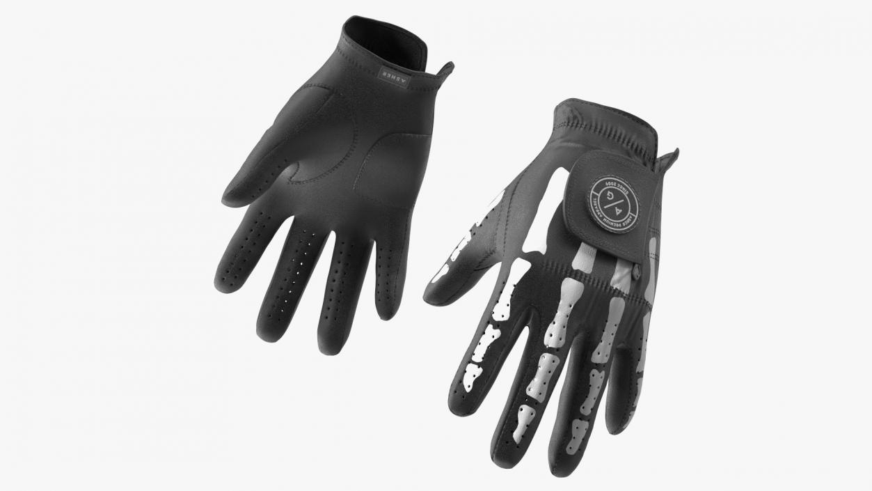 3D Black Premium Golf Gloves Asher