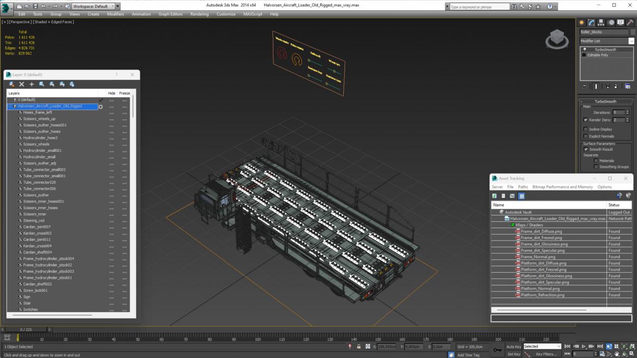 3D Halvorsen Aircraft Loader Old Rigged