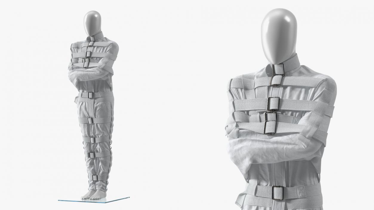 3D model Straitjacket Mannequin Figure White