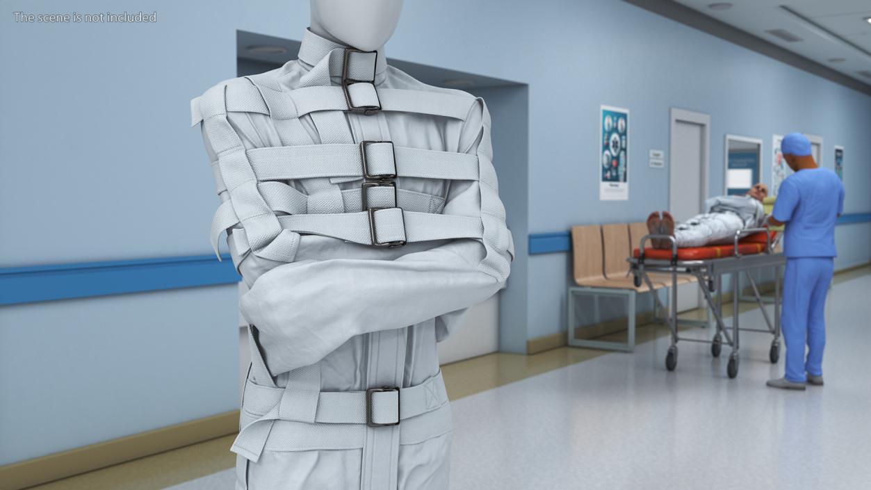 3D model Straitjacket Mannequin Figure White