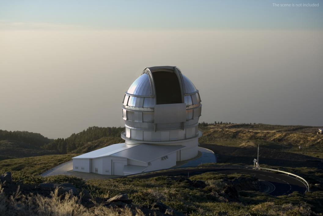 3D Astronomical Observatory Dome Rigged